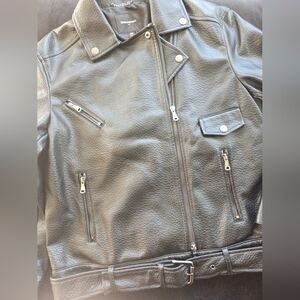 Banana Republic Black Vegan Leather Moto Jacket